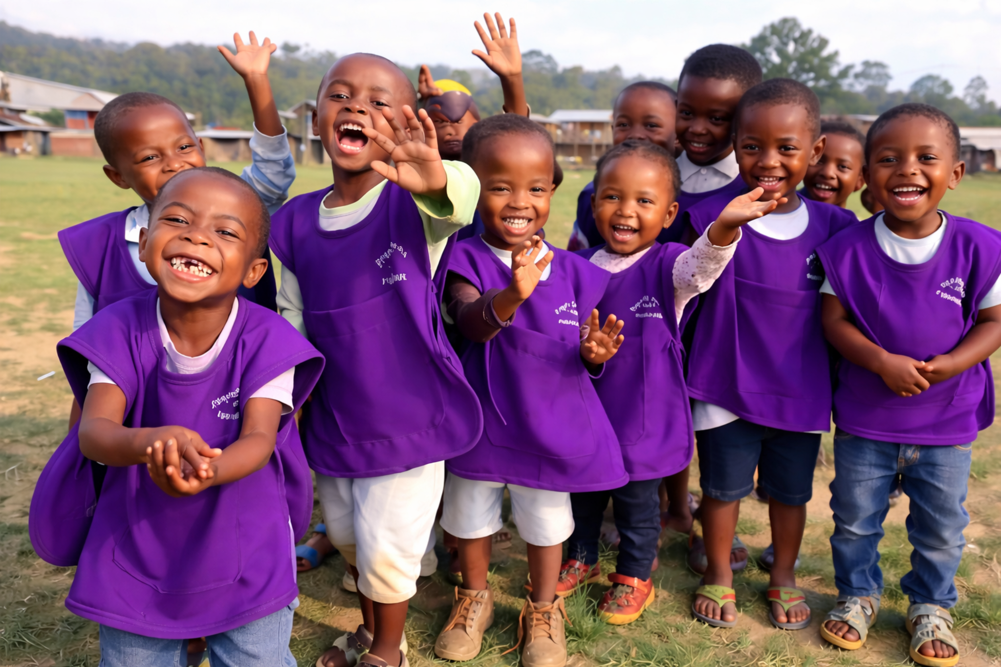 Smiling children together, representing the impact this mission aims to create for communities and families